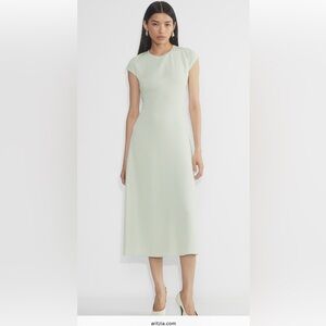 Babaton by Aritzia Sage Green Open Back Midi Dress | Size 10